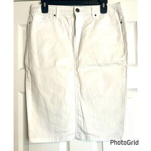 Kardashian Kollection White Pencil Denim Skirt
